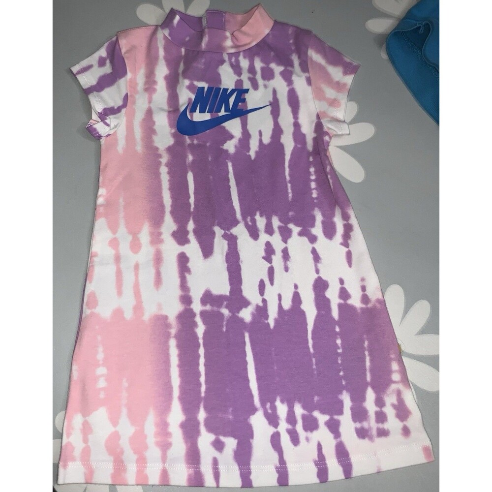 Nike Girls Club Tee Shirt Short Sleeve Dress in Violet Shock 2T- NWT